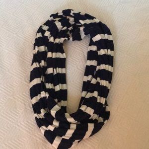 Navy and white striped scarf